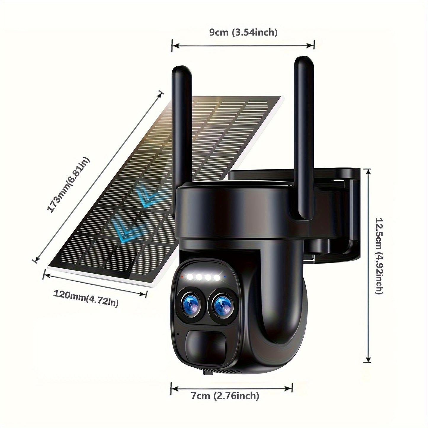 10x Zoom 360° Solar-Powered WiFi Security Camera – 2K FHD