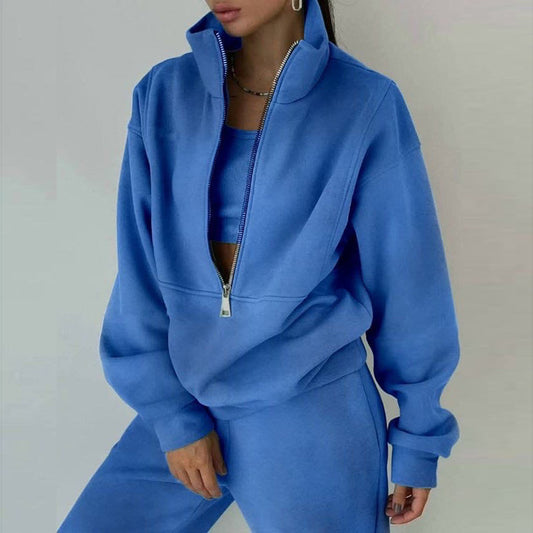 Women's Two-Piece Sweater Fleece Sports Street Activewear Set