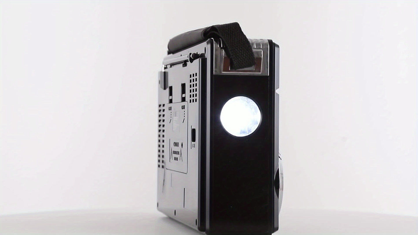 Portable 3-Band Radio with Wireless, Solar Panel & LED Flashlight