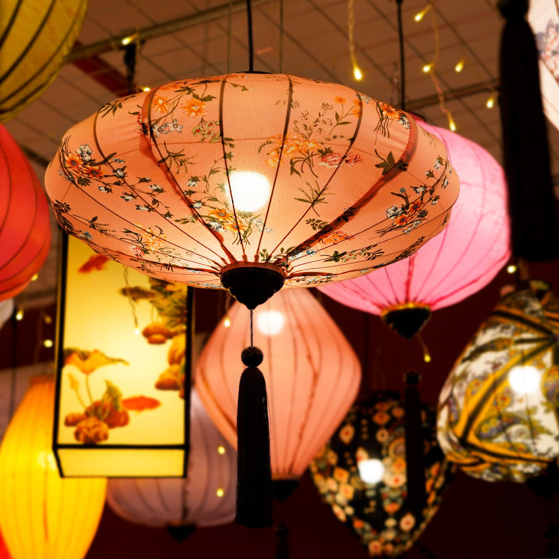 Chinese Style Fabric Lantern Balcony Waterproof Antique