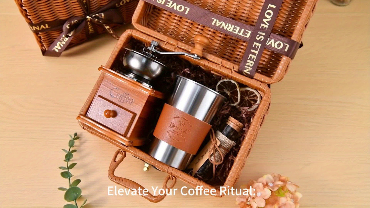 Portable Hand Coffee Grinder – Travel, Office & Outdoor Coffee Set