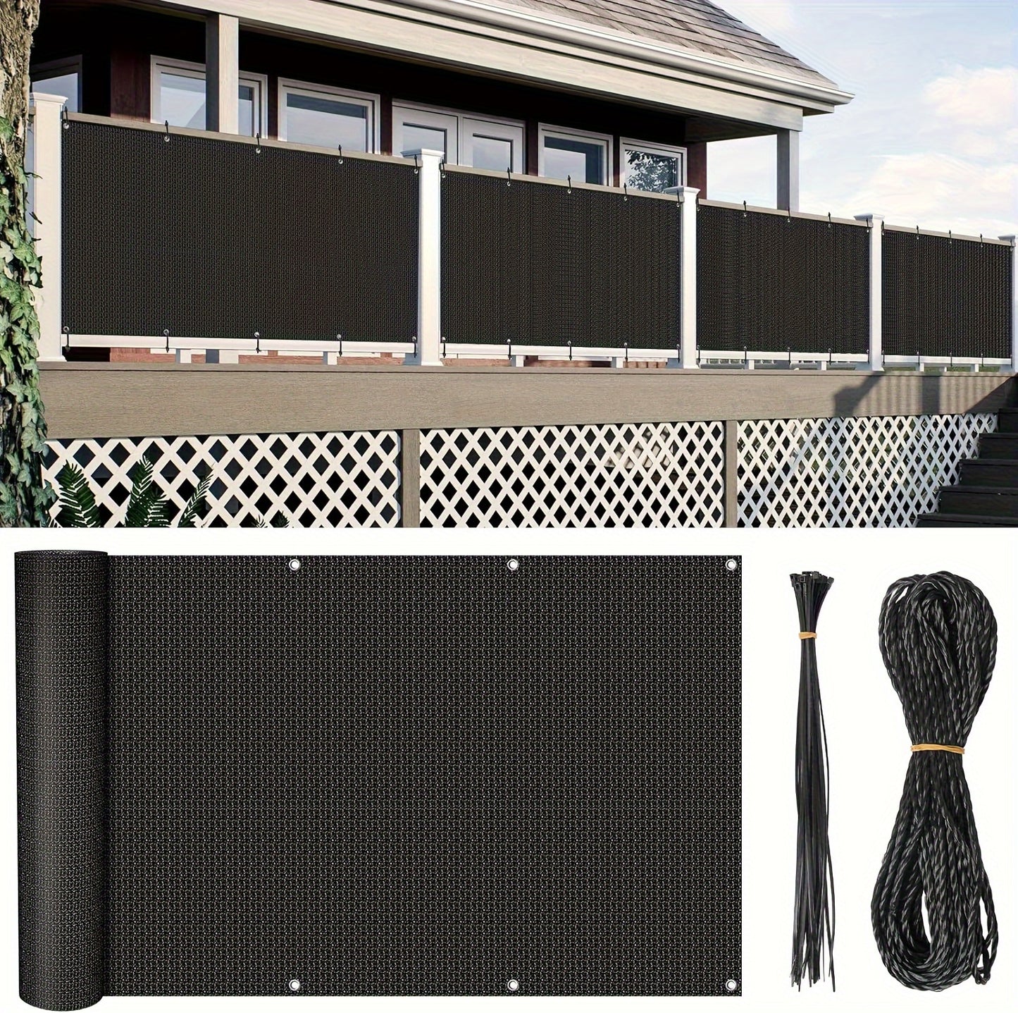 [3x16ft Privacy Screen Fence Cover Net – Windproof, Sun Shade Outdoor Protection]