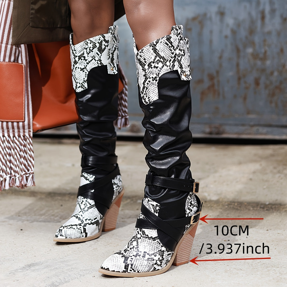 Stunning Snake Pattern Western Cowboy Boots for Women