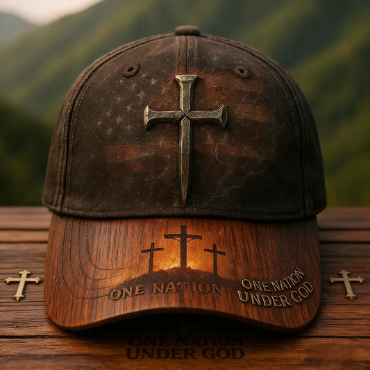 Vintage Distressed Cross Baseball Cap – American Flag Edition