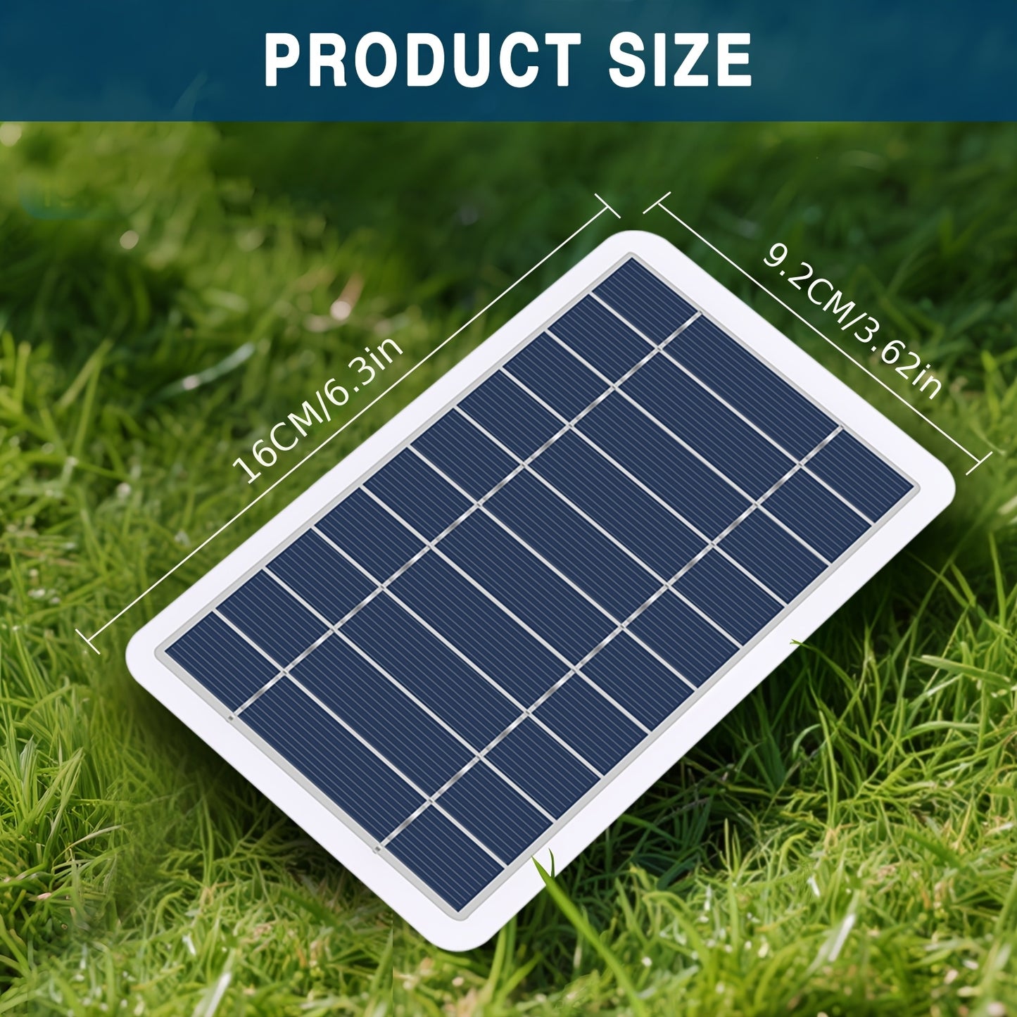 2W Portable Solar Charger with USB – Compact & Lightweight Outdoor Power Solution