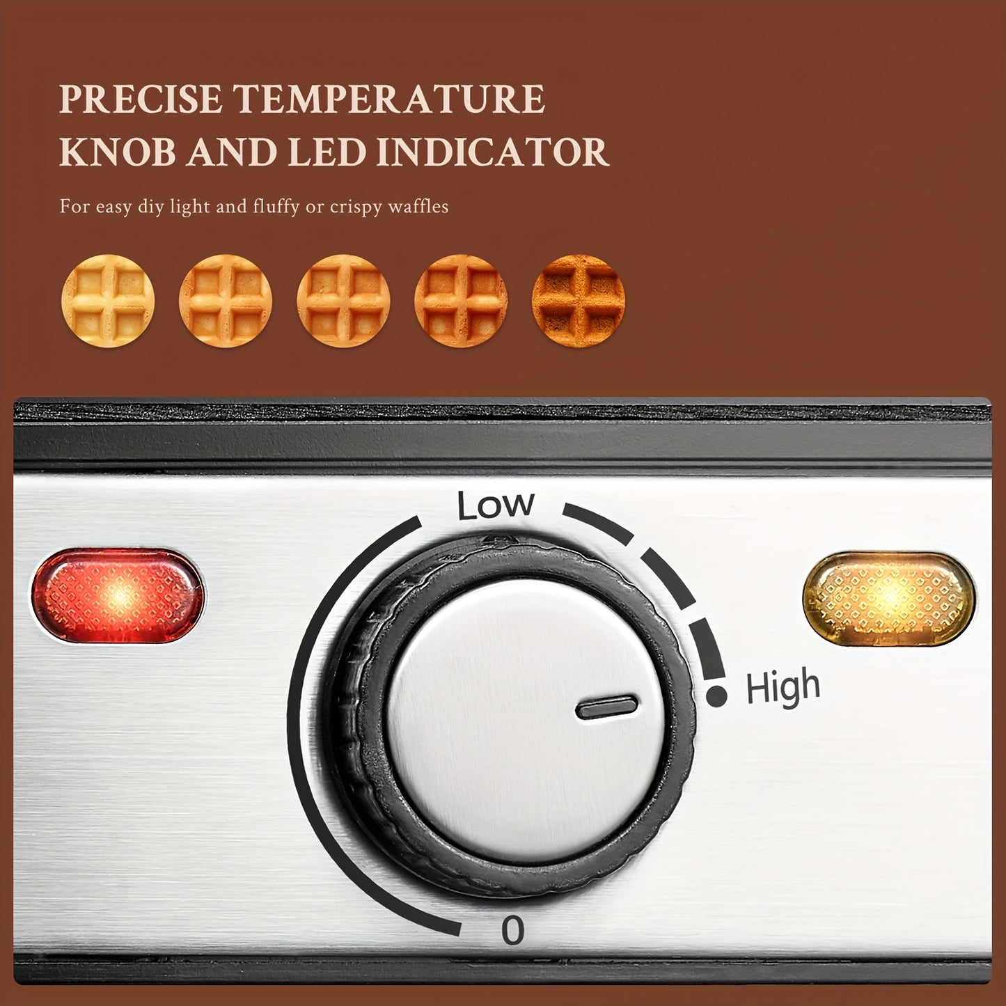 Yabano 4-Slice Belgian Waffle Maker, 1200W