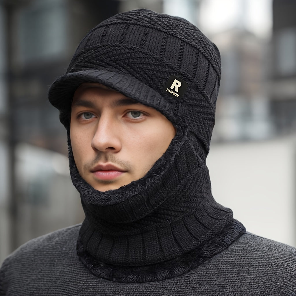 Men’s Winter Beanie Hat with Neck Warme