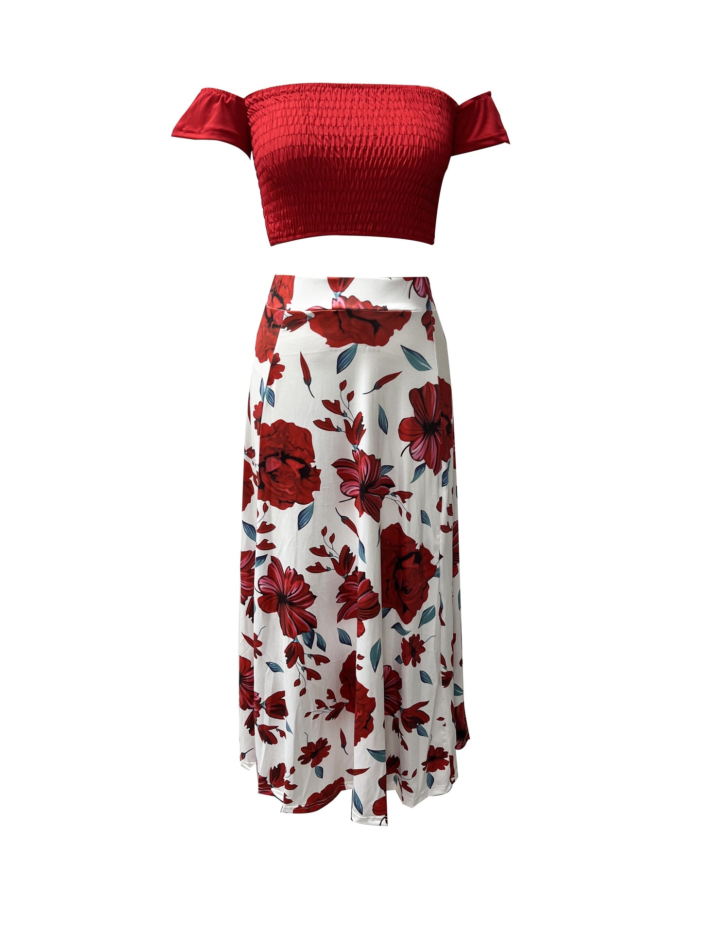 Boho Plants Print Vacation 2-Piece Set