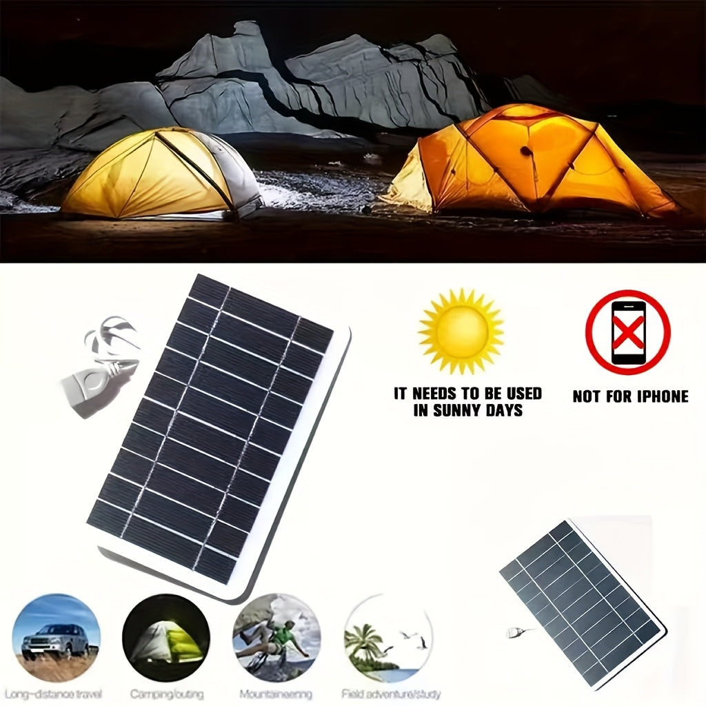 2W Portable Solar Charger with USB – Compact & Lightweight Outdoor Power Solution