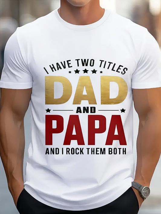 Plus Size Men’s T-Shirt – "Dad And Papa" Graphic Print