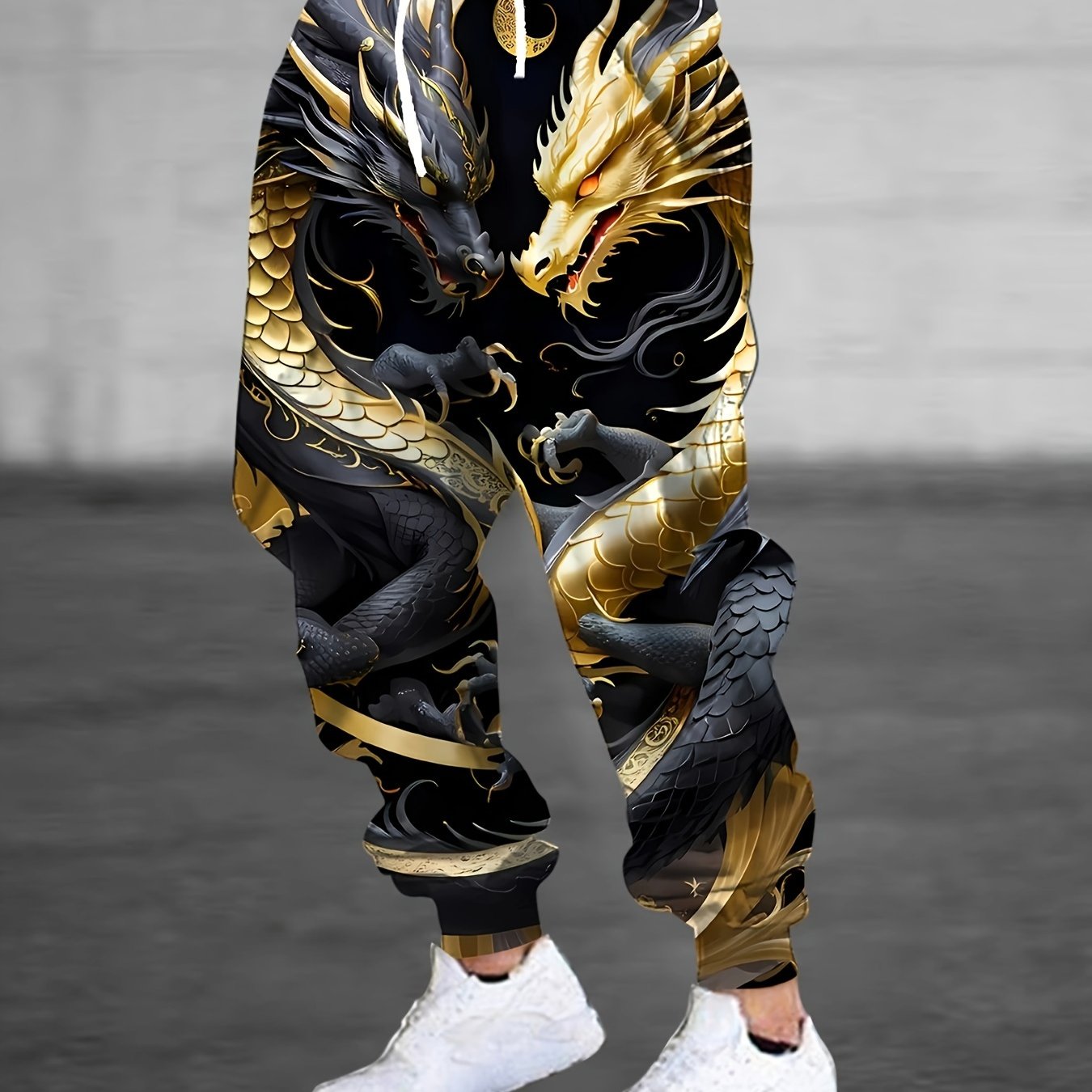 Unleash Bold Style with 3D Dragon Print Joggers