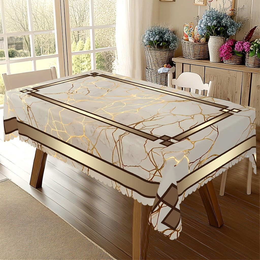Marble Theme Tablecloth – 1pc (Rectangular & Round Options)