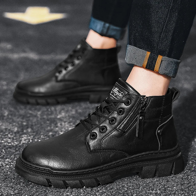 Men's Retro Leather Work Boots