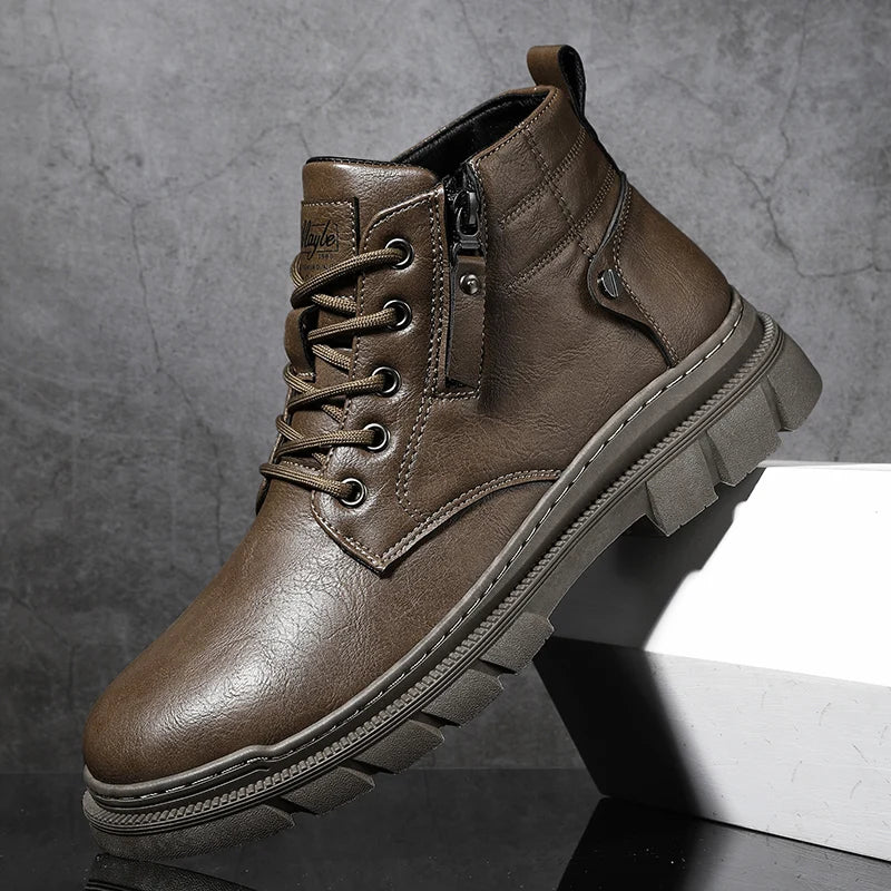 Men's Retro Leather Work Boots