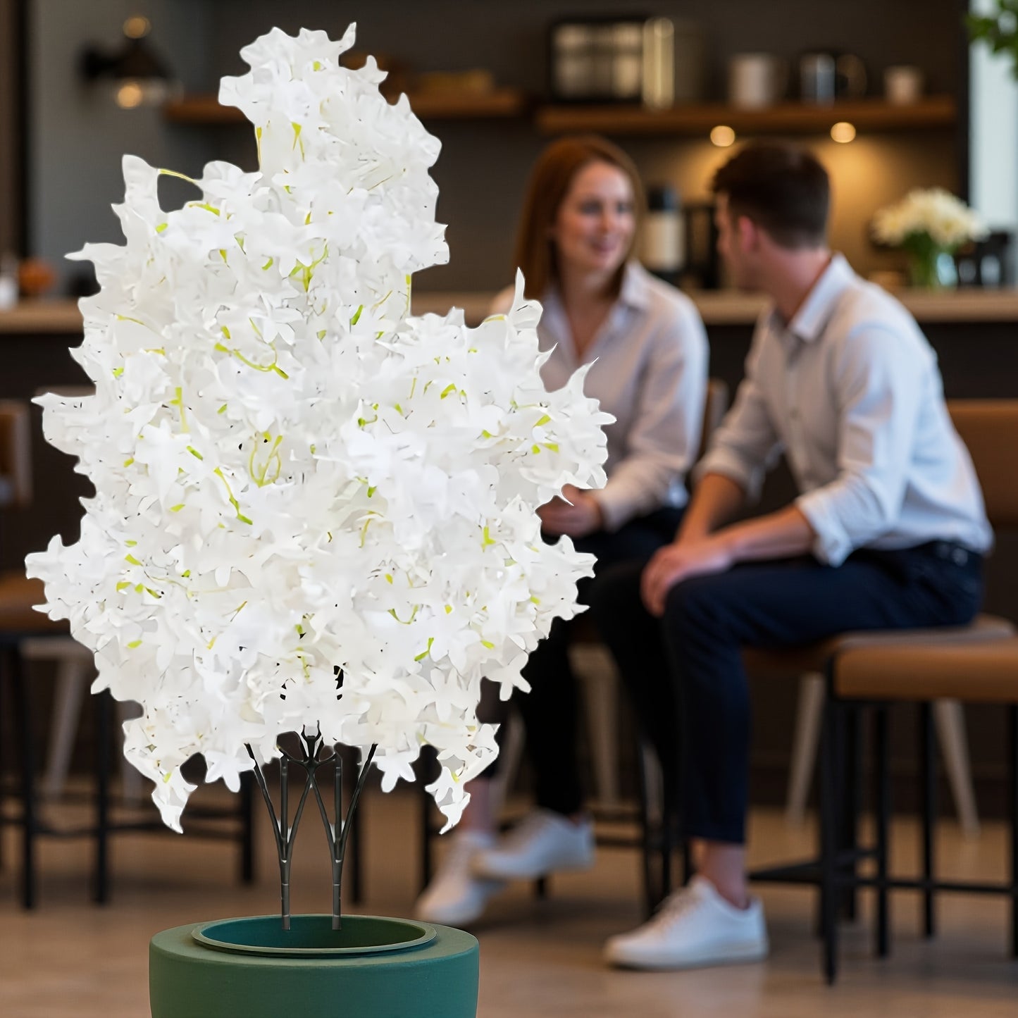 2pcs High-Realism White Cherry Blossom Trees
