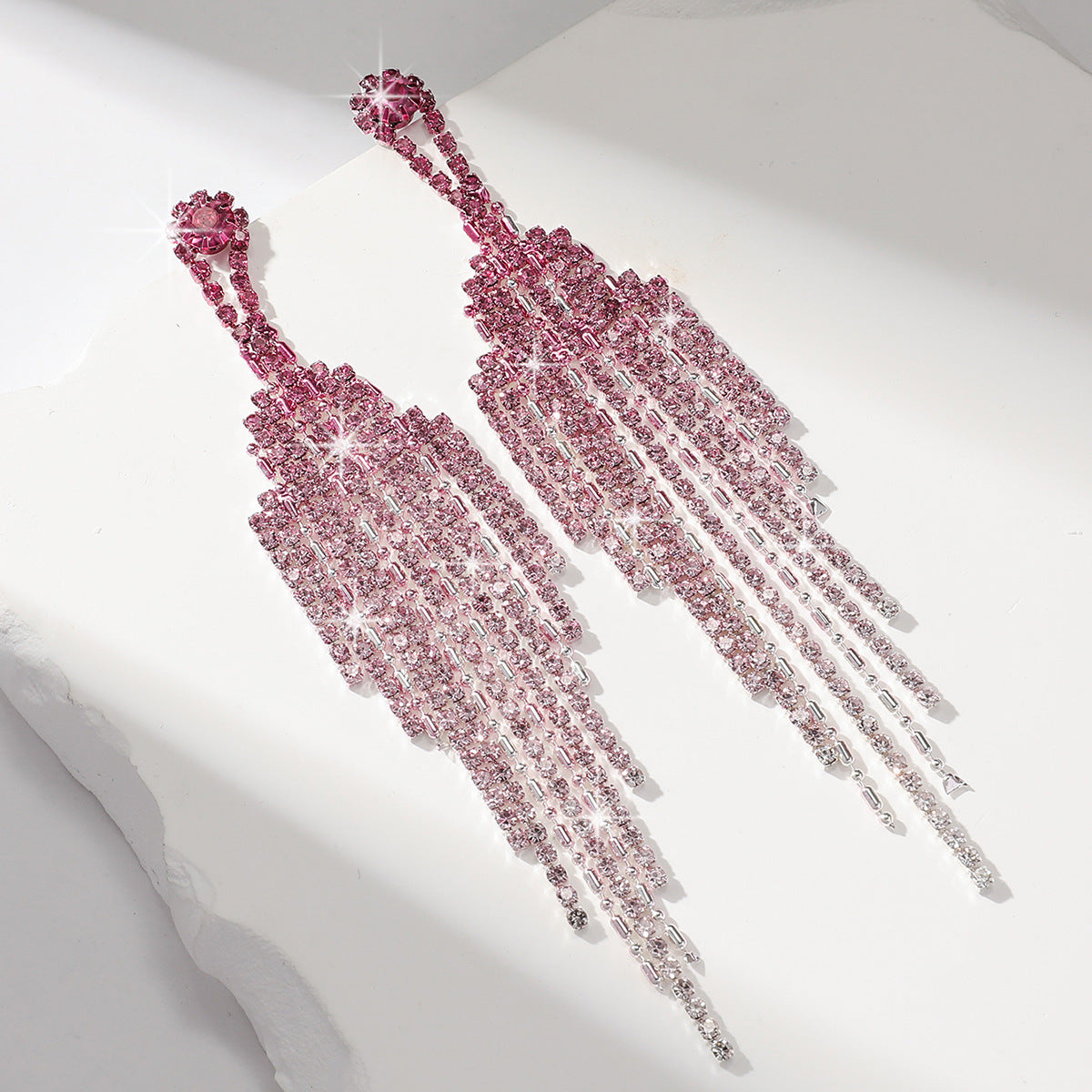 Luxury full Rhinestone Tassel Earrings
