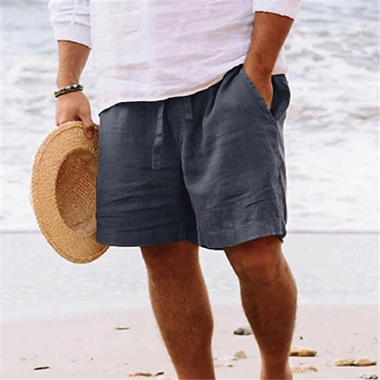 Summer Casual Solid Color Shorts Vacations Beach Pants
