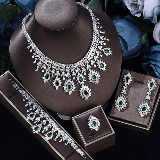 Women’s Vintage Wedding Necklace & Earrings Jewelry Set