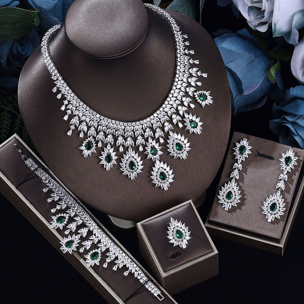 Women’s Vintage Wedding Necklace & Earrings Jewelry Set