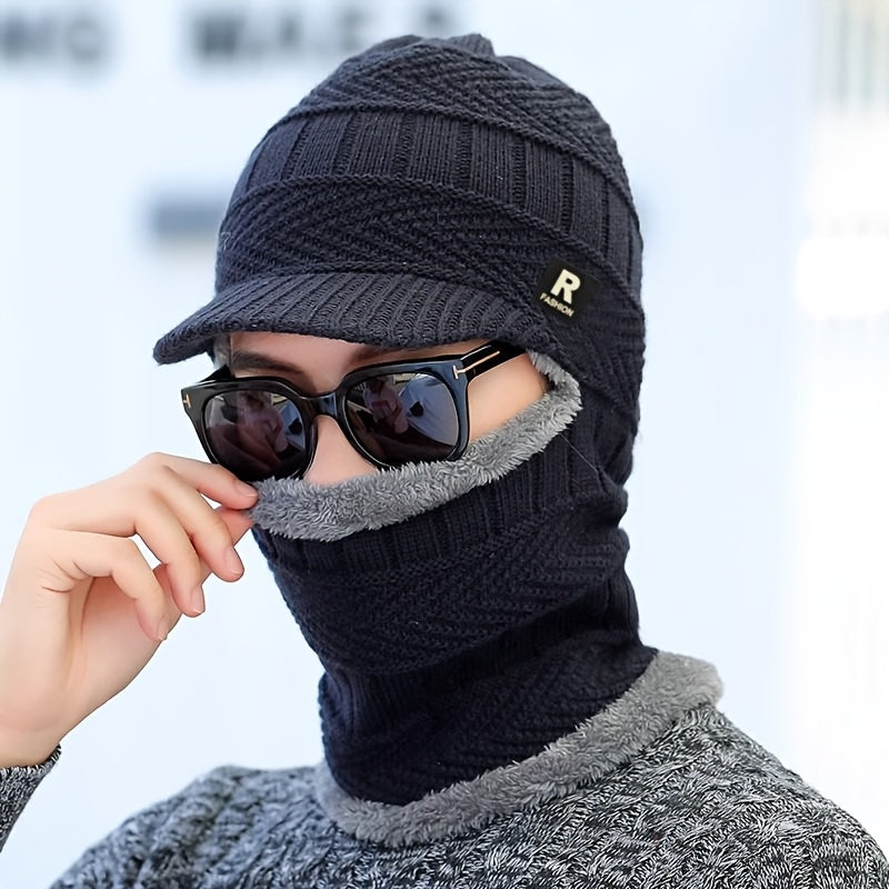 Men’s Winter Beanie Hat with Neck Warme