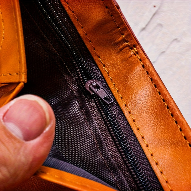 Vintage-Inspired Wallet Featuring $100 Bill Design – Sturdy Black & Brown Coin Purse for Men & Women