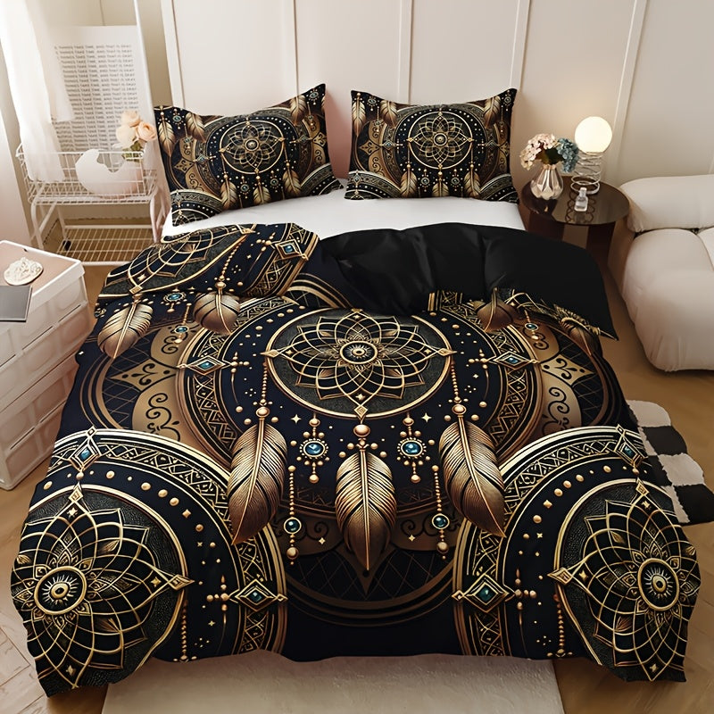 3-Piece Dreamcatcher Feather Tribal Duvet Cover Set