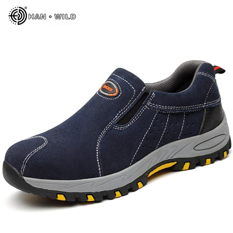 Steel Toe Safety Work Shoes – Men’s 2018 Fashion Summer Breathable Slip-On Casual