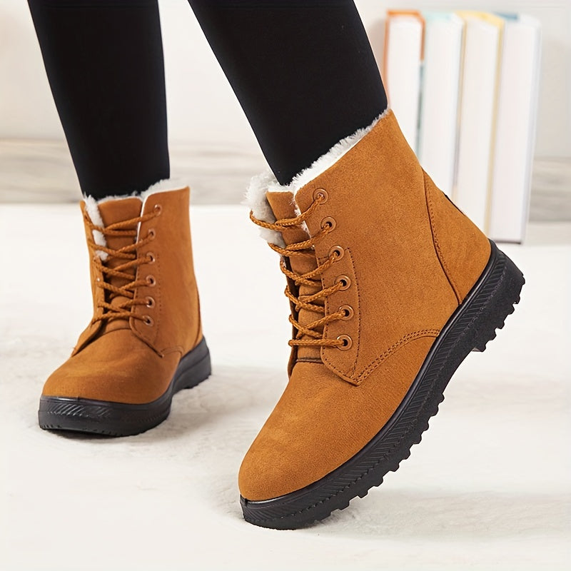 Slip-Resistant & Plush Lined Women's Winter Snow Boots – Black B