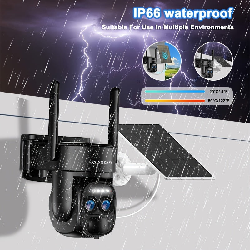 BEENOCAM 10× Zoom 360° Solar-Powered Security Camera