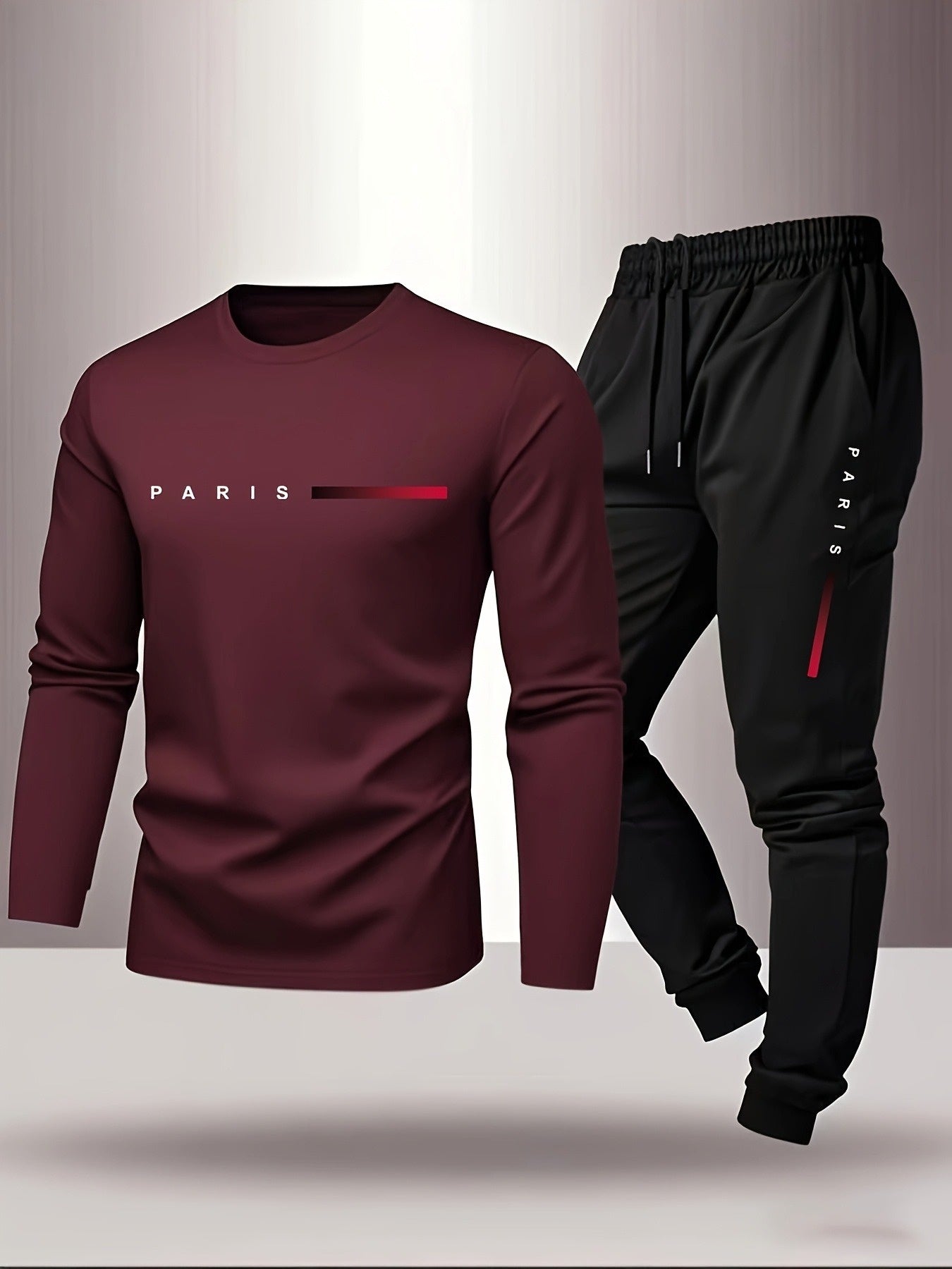 Men's Casual Fashionable Breathable Printed Loungewear Pants Set