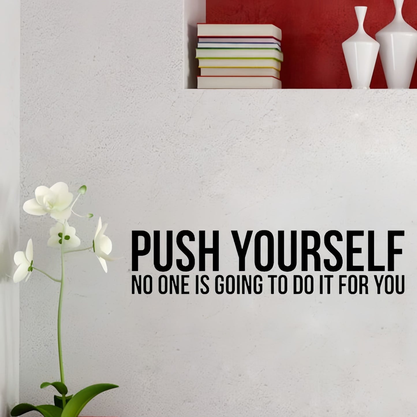 1pc Motivational Quote Wall Decal Sticker - "Push Yourself"