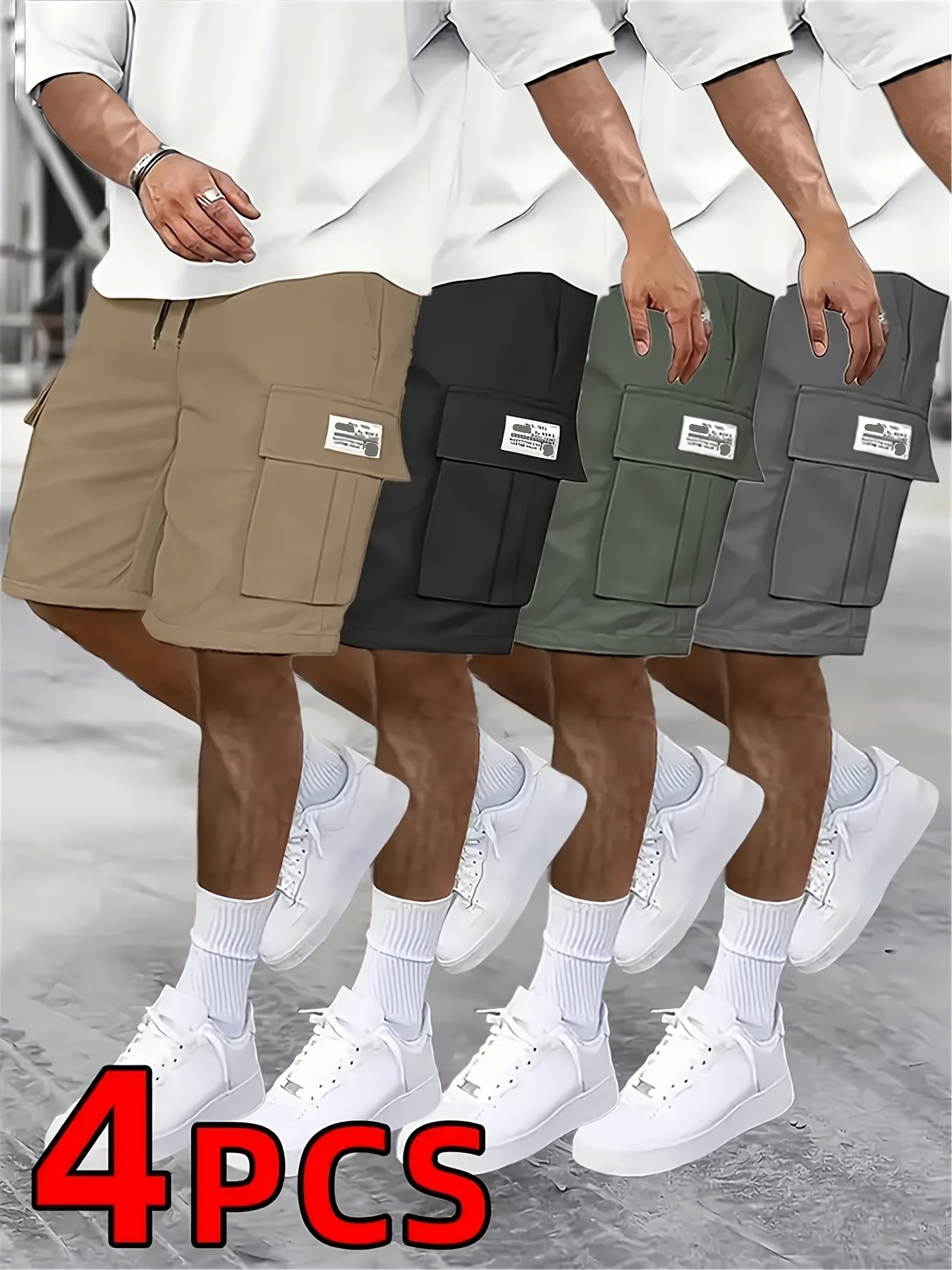 Men’s Casual Loose Workwear Shorts – 4-Pack