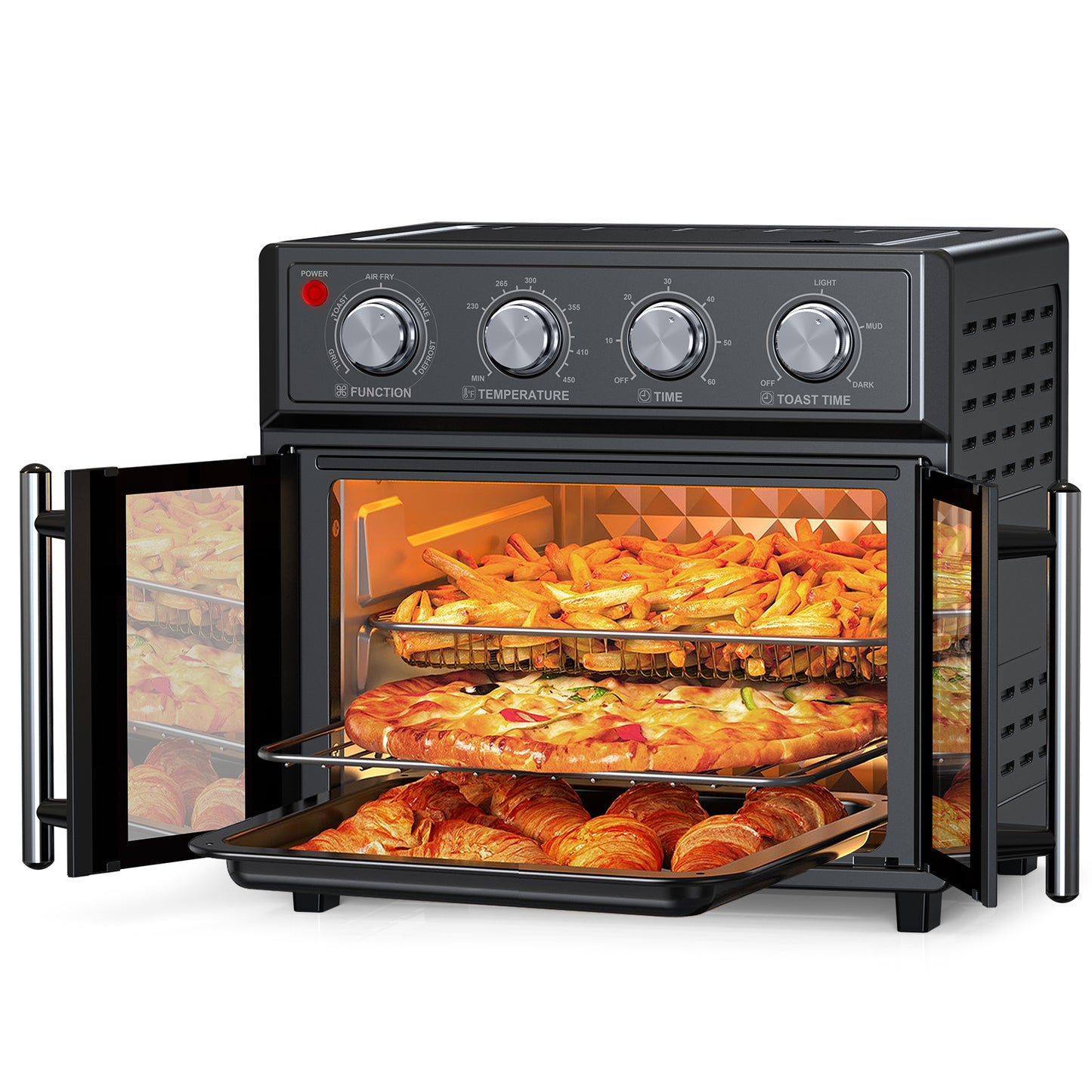 29QT French Door Air Fryer Toaster Oven (1700W Black