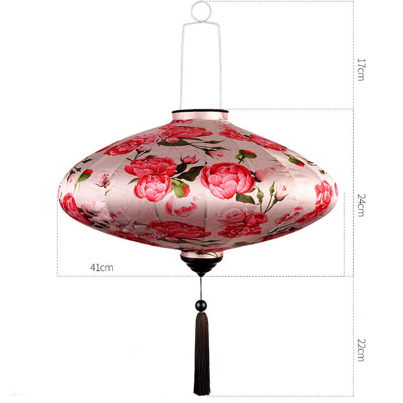 Chinese Style Fabric Lantern Balcony Waterproof Antique