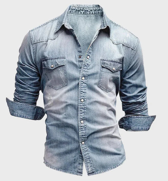Men’s Long Sleeve Casual Shirt – Slim Fit, Solid Color
