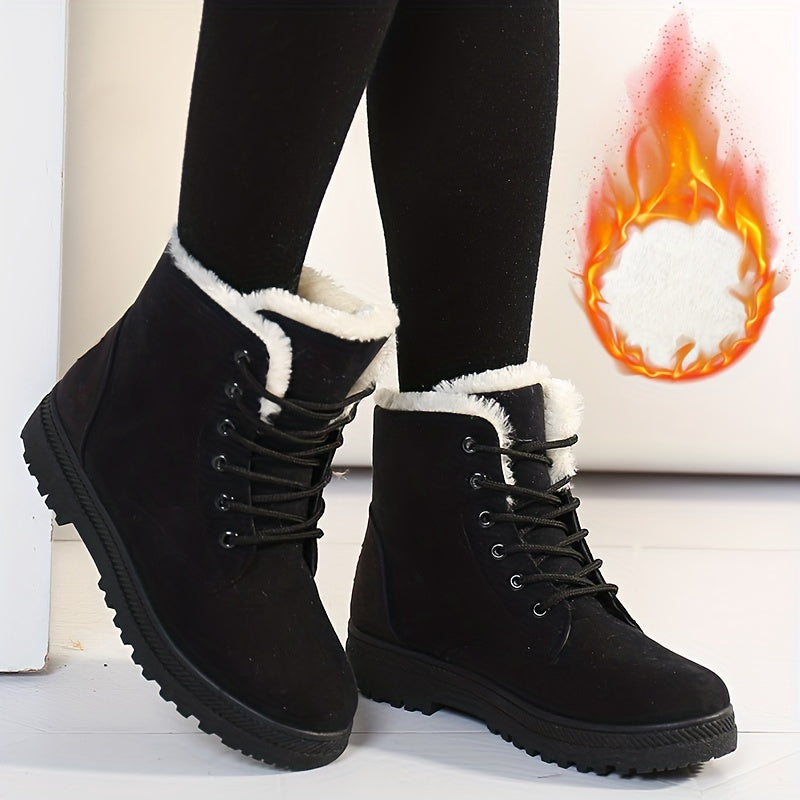 Slip-Resistant & Plush Lined Women's Winter Snow Boots – Black B