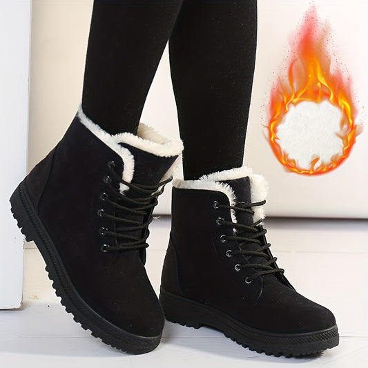 Slip-Resistant & Plush Lined Women's Winter Snow Boots – Black B