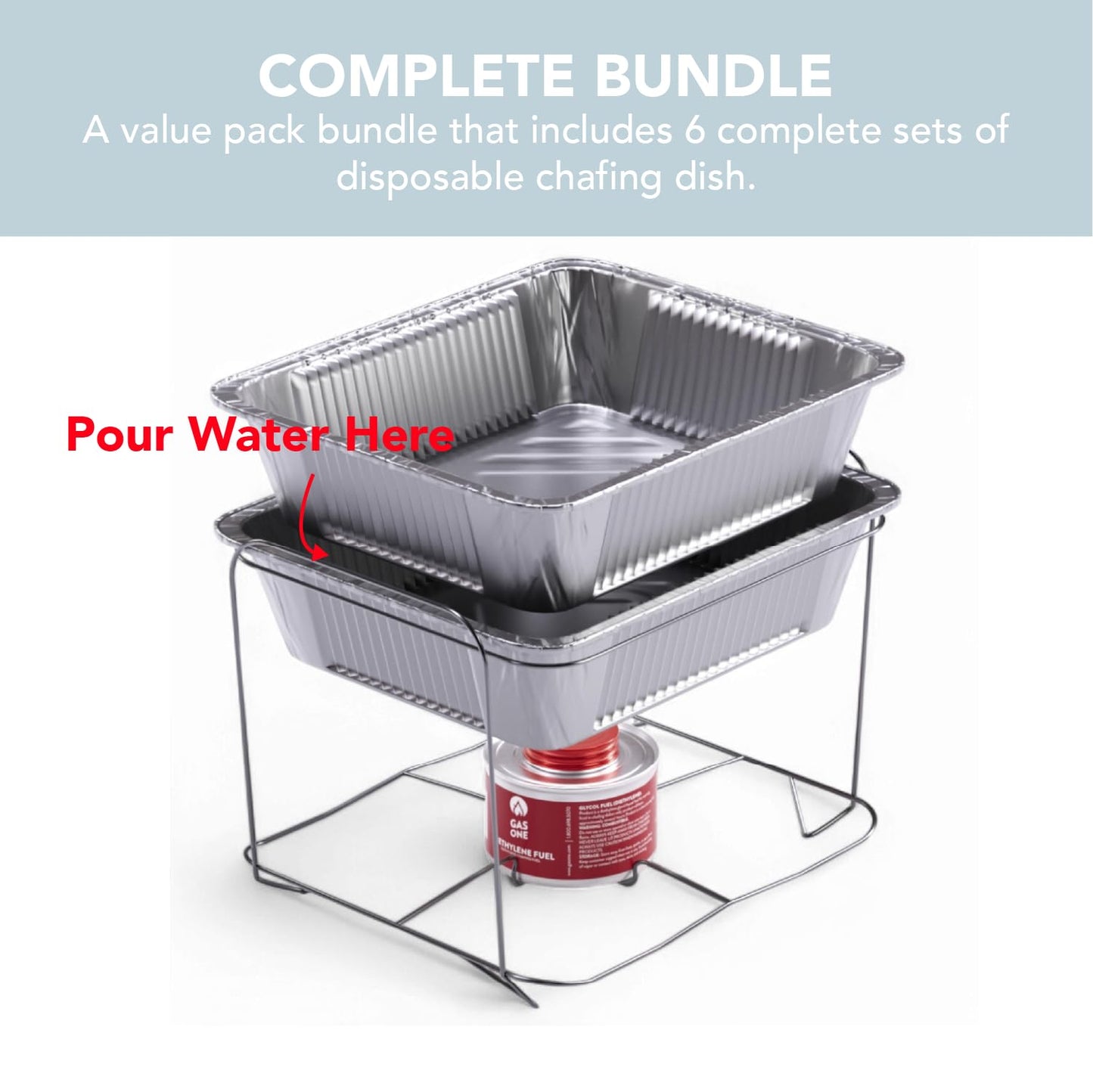 Alpha Living 6‑Pack Disposable Chafing Dish Buffet Set: