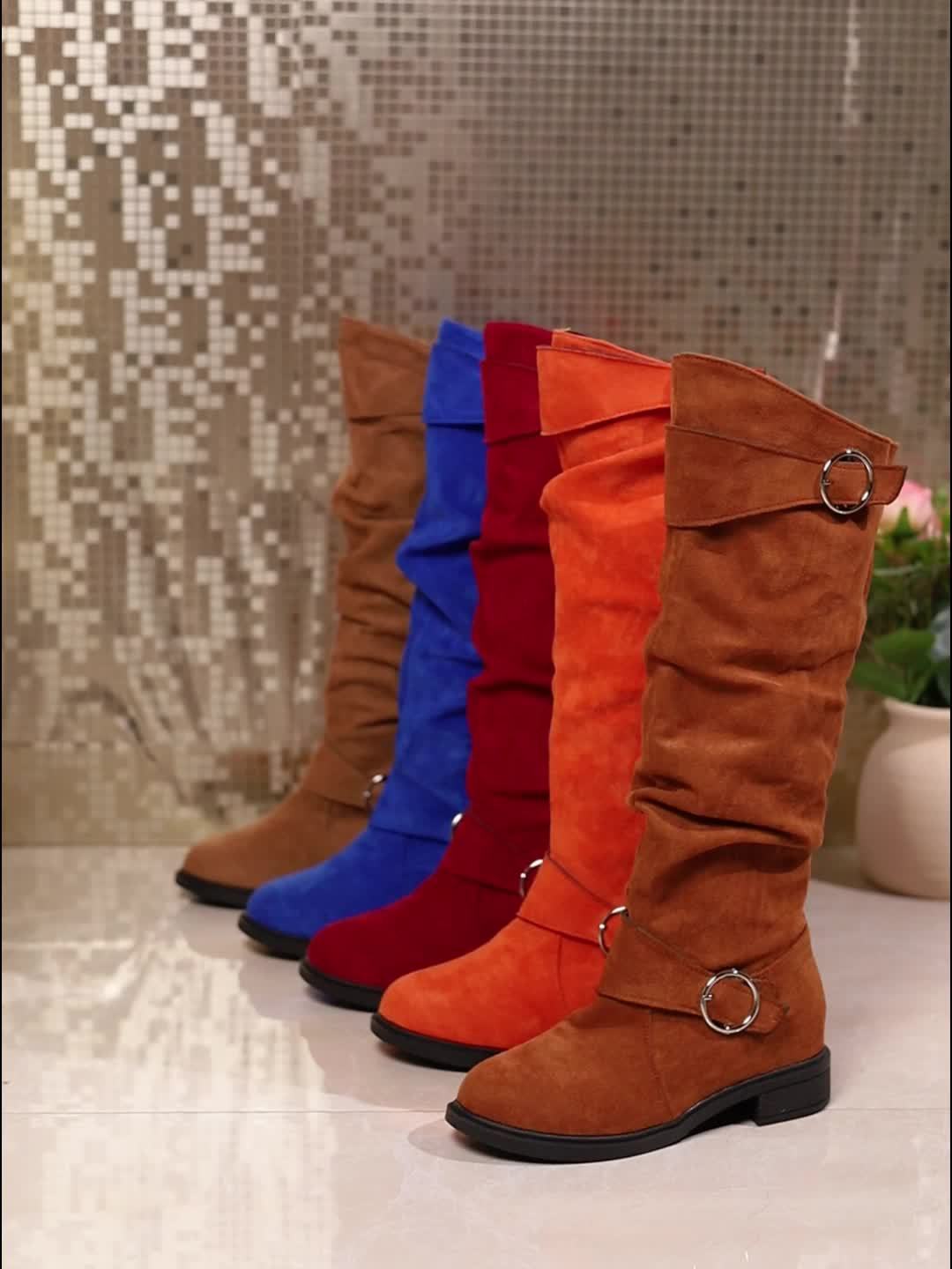 Women’s Solid Color Trendy Knee-High Boots