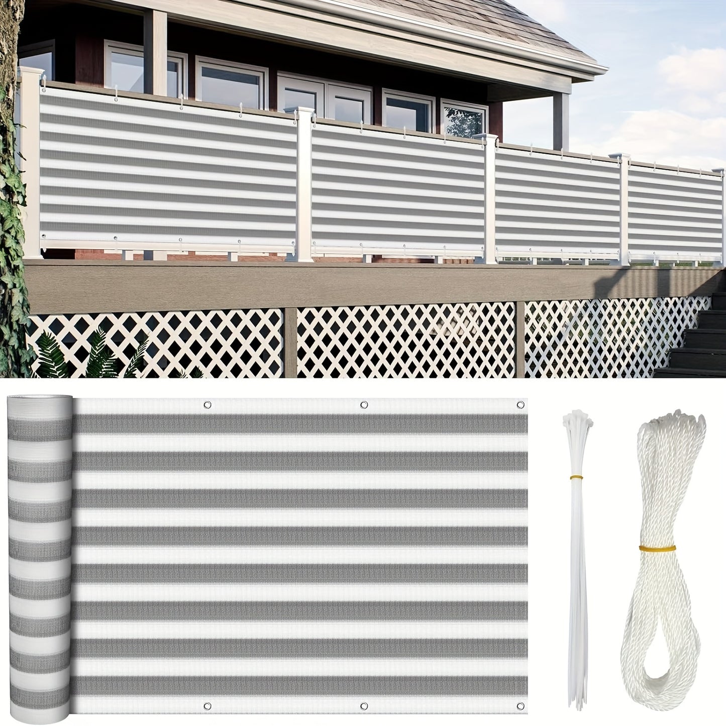[3x16ft Privacy Screen Fence Cover Net – Windproof, Sun Shade Outdoor Protection]