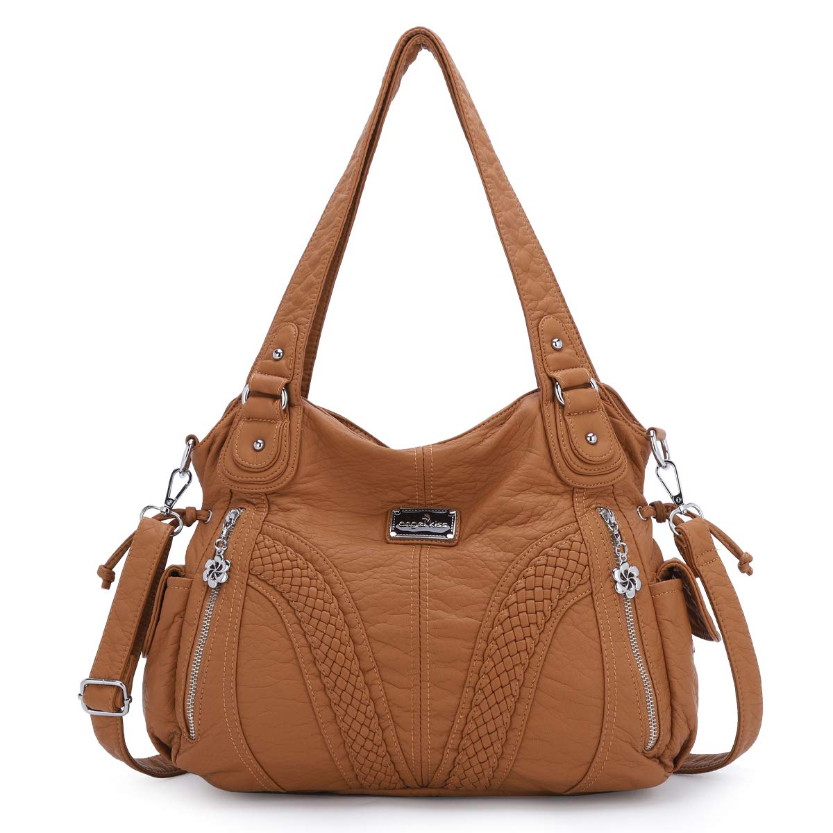 Purses and Handbags Women Fashion Tote Bag Shoulder Bags Top Handle Satchel Purses Washed Synthetic Leather Handbag