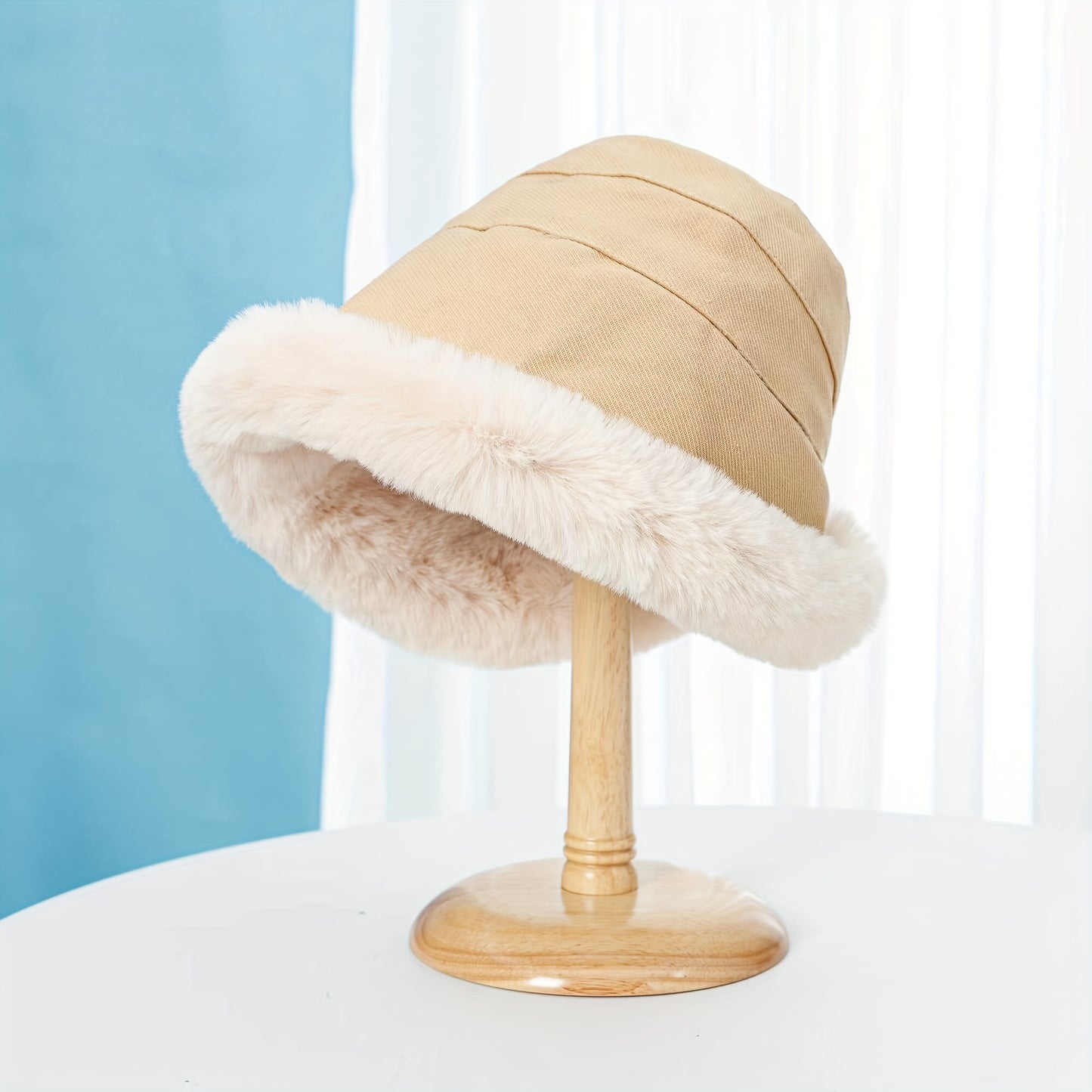 Winter Thermal Bucket Hat – Faux Fur Plush Ear Protection Warmer