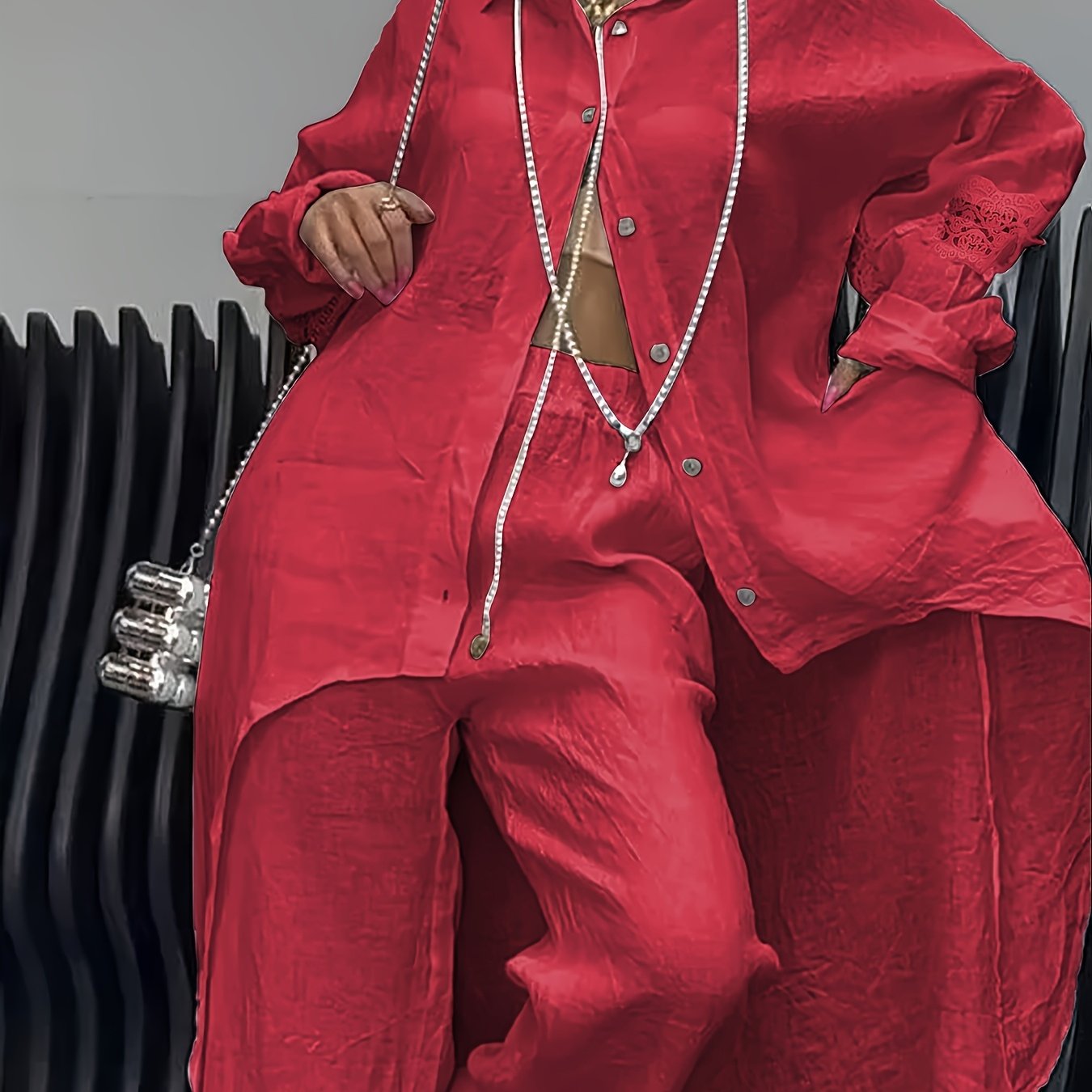 Stylish Women's Long Shirt and Pants Set