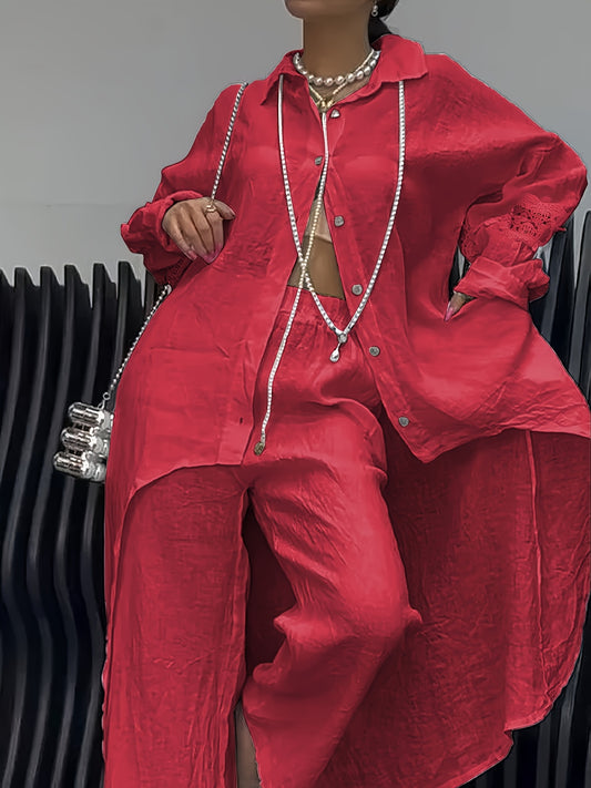 Stylish Women's Long Shirt and Pants Set