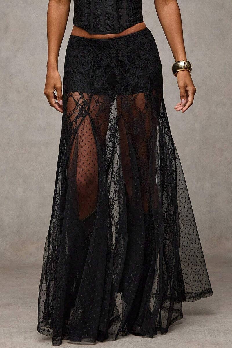 Elegant Lace Maxi Skirt