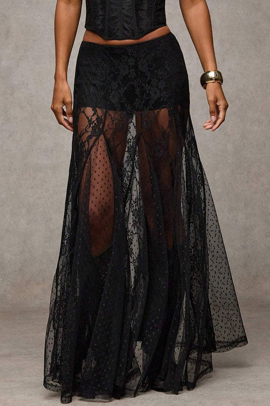Elegant Lace Maxi Skirt