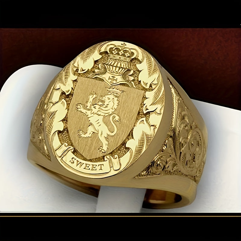 4-Piece Luxury Men’s Fashion Ring Set – Gold-Plated, Elegant & Statement-Making