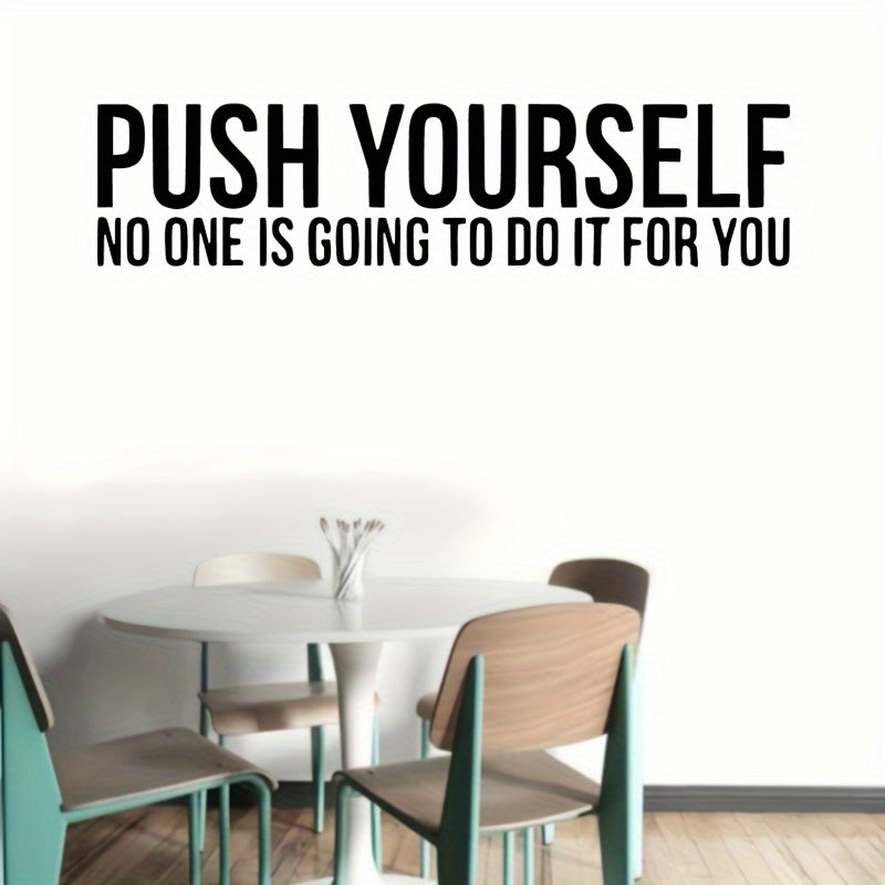 1pc Motivational Quote Wall Decal Sticker - "Push Yourself"