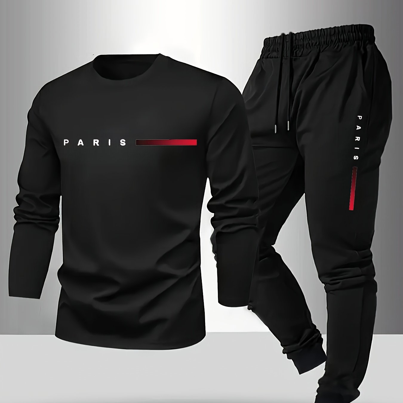 Men's Casual Fashionable Breathable Printed Loungewear Pants Set