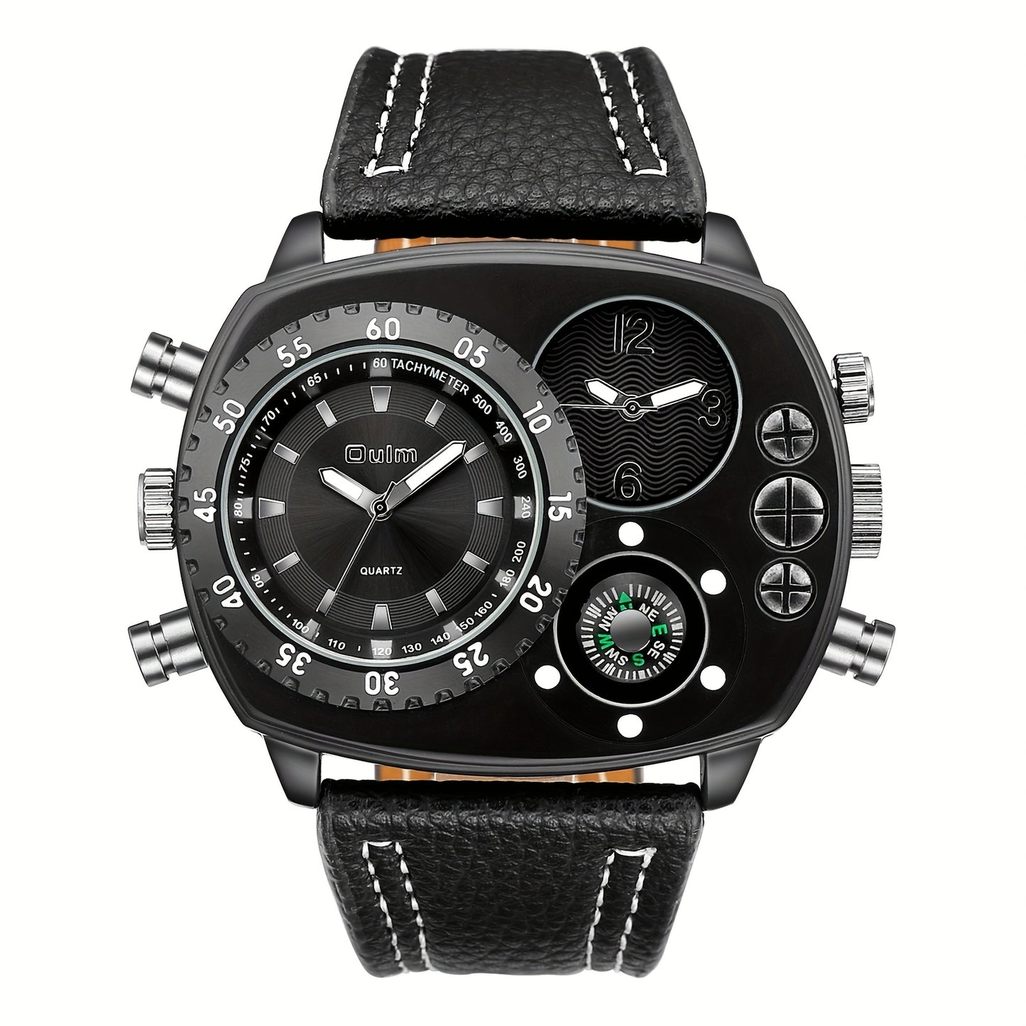 Men's Dual Time Zone Quartz Watch – Casual Sport Style